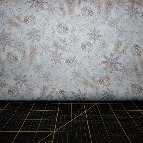 oasis fabrics noel cotton snowflakes with metallic light blue|Oasis Fabrics .